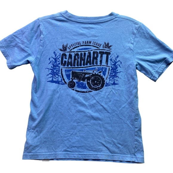 Carhartt Shirt Girls 6 Farm Tractor Spell Out Logo Country - Picture 1 of 10